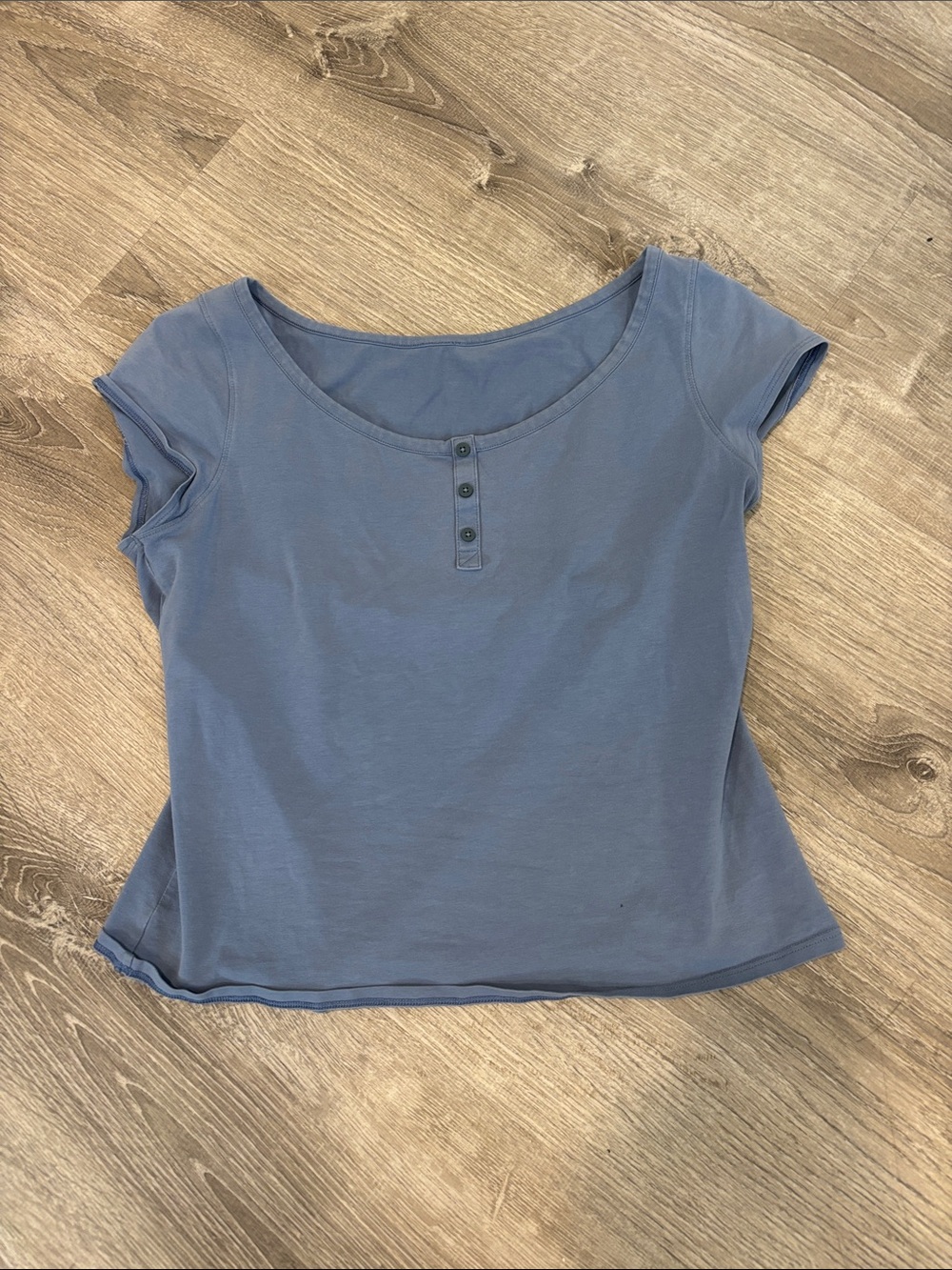 lululemon athletica Short Sleeve Scoop Neck Tee in Slate Blue